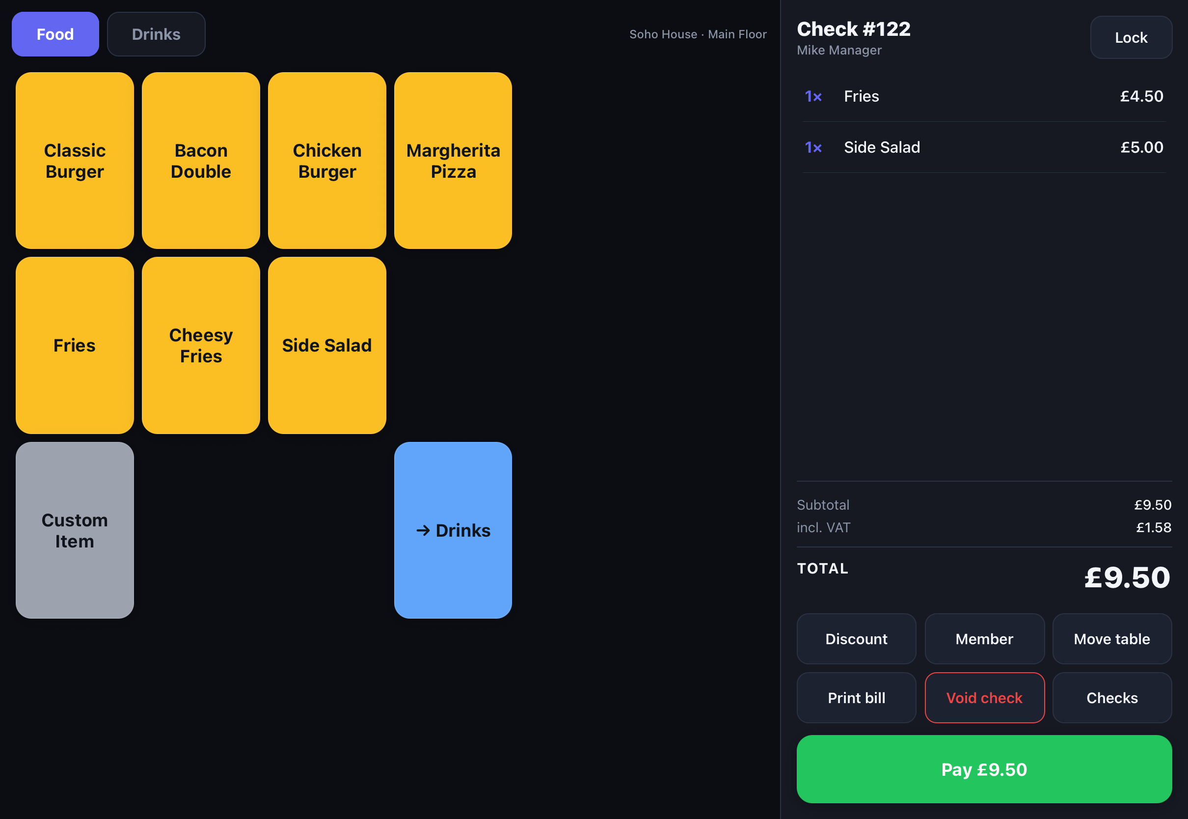 synapse till on iPad — ringing up a check